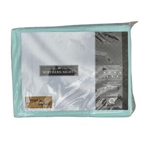 QVC Northern Nights Twin XL Sheet Set Seaglass Turquoise Blue 100% Cotton NEW